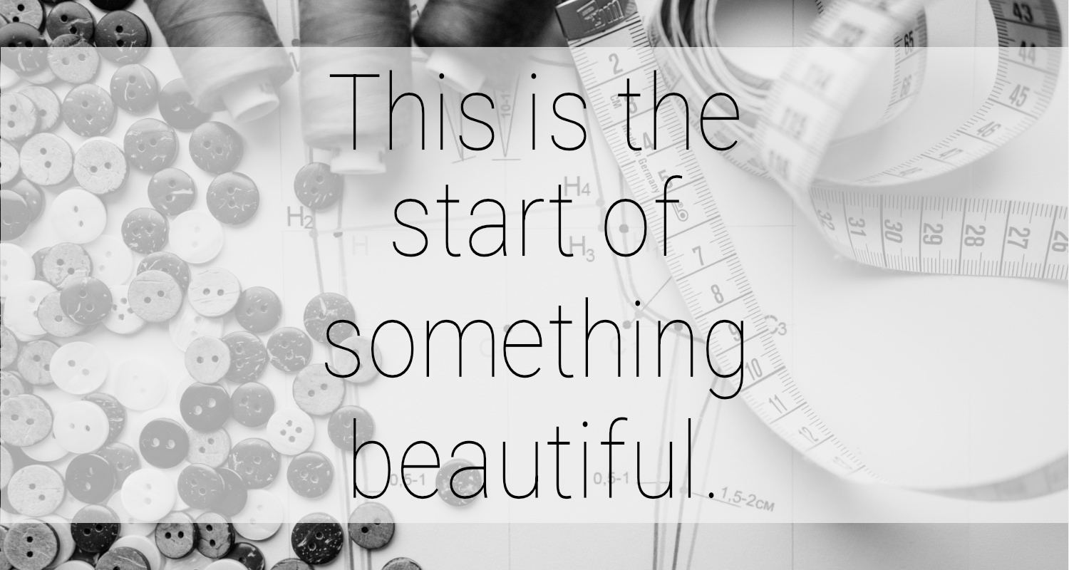 This is an image of a quote and the background of sewing materials.